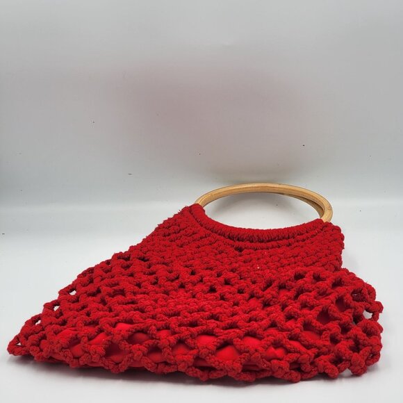 Crochet Tote handbag purse, boho granny core knitted purse. By Top Shop - Picture 3 of 16